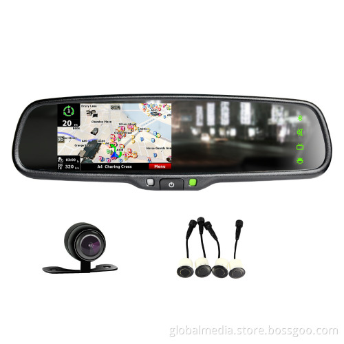 4.3'' Win CE GPS Navigation Bluetooth Rear View Mirror with IGO Map